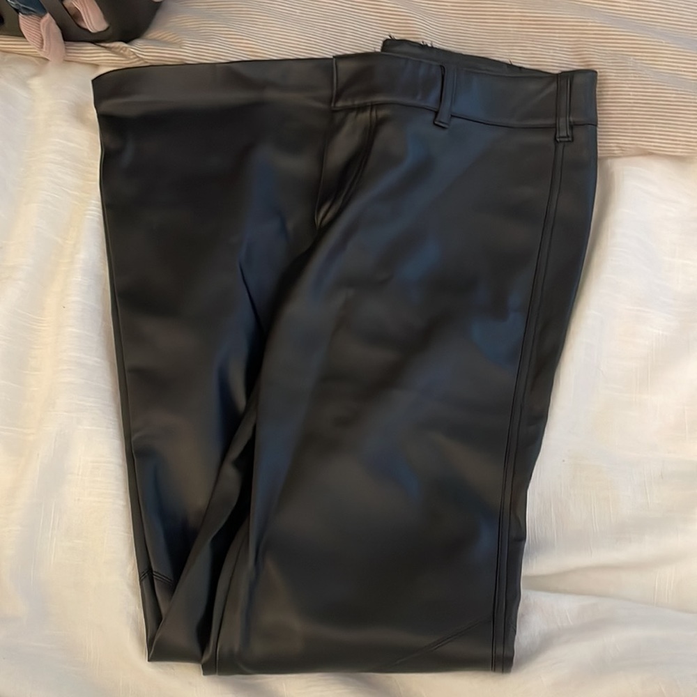 Free People Love Language Low-Rise Slim Faux Leather Flare Pants - Picture 4 of 4